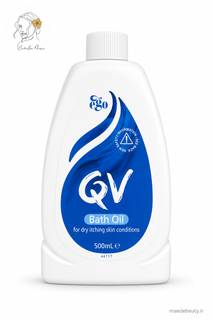 روغن حمام QV Bath Oil حجم ۵۰۰ میلیلیتر، مناسب پوست خشک و حساس، بدون عطر و فاقد رنگ، کمککننده به حفظ رطوبت و کاهش خشکی و کشیدگی پوست پس از حمام.